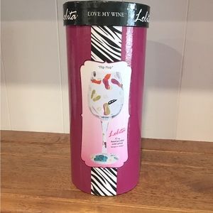 Lolita hand painted wine glass called Flip Flops.